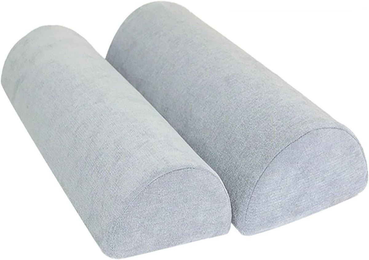 1/2 Pack Half Moon Bolster Pillow for Legs, Knees, Lower Back and Head | Lumbar Support Pillow for Bed, Sleeping | Semi Roll for Ankle and Foot Comfort - Machine Washable Cover(09,M:50x17x9cm)