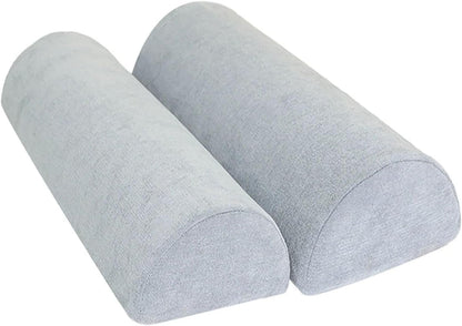 1/2 Pack Half Moon Bolster Pillow for Legs, Knees, Lower Back and Head | Lumbar Support Pillow for Bed, Sleeping | Semi Roll for Ankle and Foot Comfort - Machine Washable Cover(09,M:50x17x9cm)