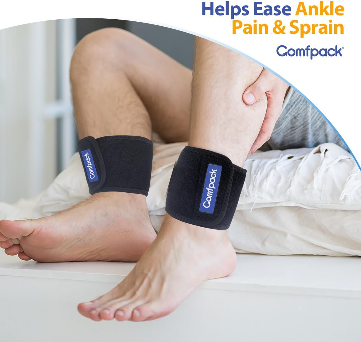 Comfpack Cold Therapy Wrap with 2 Packs for Pain Relief, Reusable Gel Ice Packs for Foot Plantar, Wrist, Ankle, Great for Sprains, Muscle Pain, Bruises, Injuries | Hot and Cold Ice Packs for Foot Plantar, Wrist, Ankle, Great for Sprains, Muscle Pain,