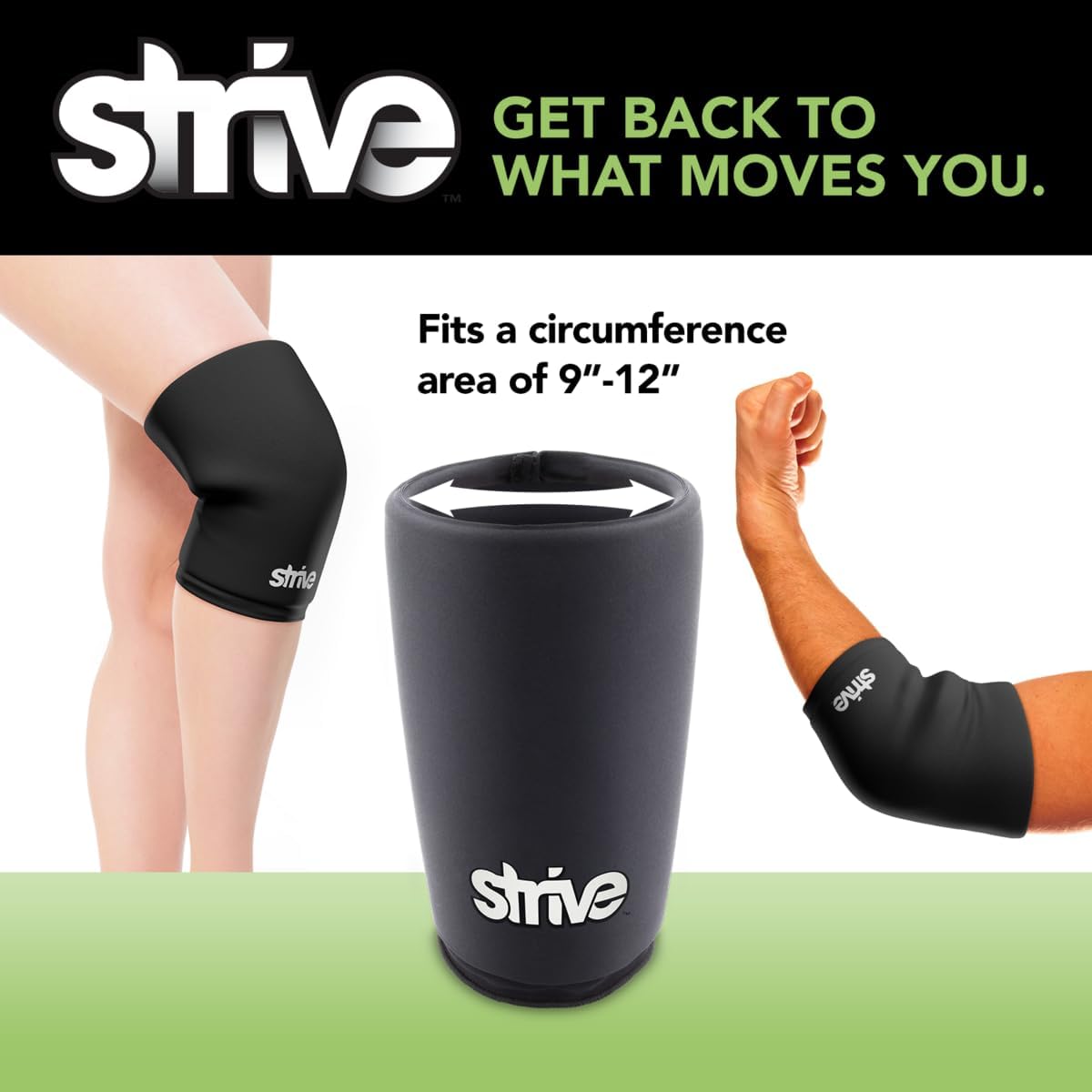 Strive Wrist/Ankle Sleeve, Hot & Cold Therapy, Gel Compression, 2-Pack | Hot & Cold Therapy, Pain Relief, Gel Compression, 360° Coverage for Arthritis, Tendinitis, Injuries, Swelling, Bruises (2-Pk)