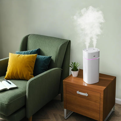 JORMEY Mini Portable Humidifiers-Quiet Cool Mist Humidifier with Soft LED Ring, 600ml Desktop Humidifier, Easy to Fill and Clean for Home, Office or Bedroom, Compact & Stylish