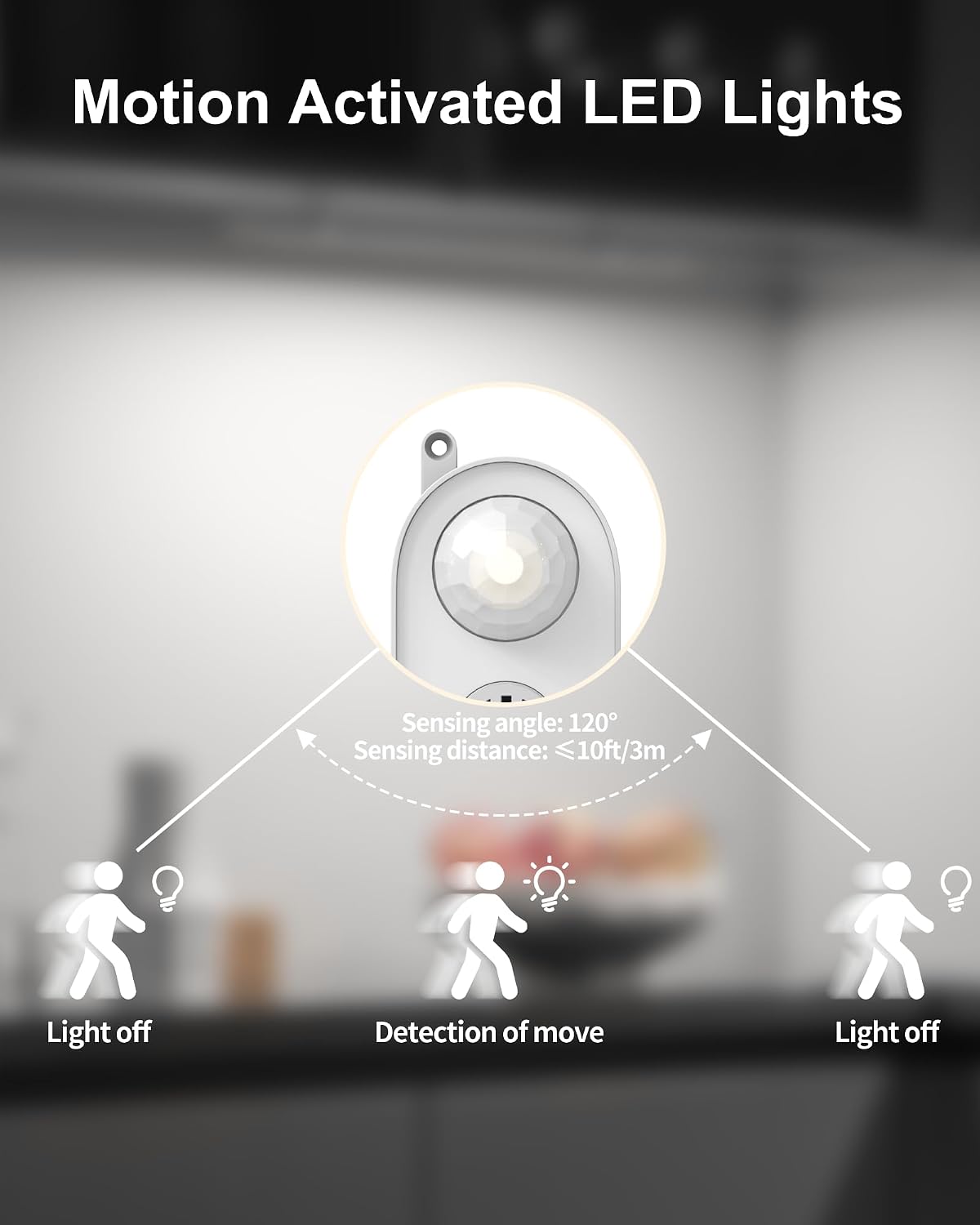 ASOKO Motion Sensor Dimmable Led Under Cabinet Light, 12" Cool White | ASOKO Motion Sensor Dimmable Led Under Cabinet Light, 12" Plug in Cool White 6000K Bar for Kitchen Counter Closet