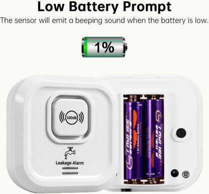 WiFi Water Leak Detectors 100dB Smart Water Sensor Alarm with 3.22 ft Sensor Cable Triple Detection Mode, with App Remote Monitor, Wireless Tank Level Monitor for Basement, Kitchen, Bathroom (3pack)