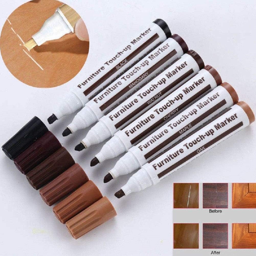 Black Furniture Repair Wood Cabinet Floor Touch Up Markers Scratch Filler Remover - Mahogany Wood Polish and Care Wood Floor Markers Repair Kit(ZS295)