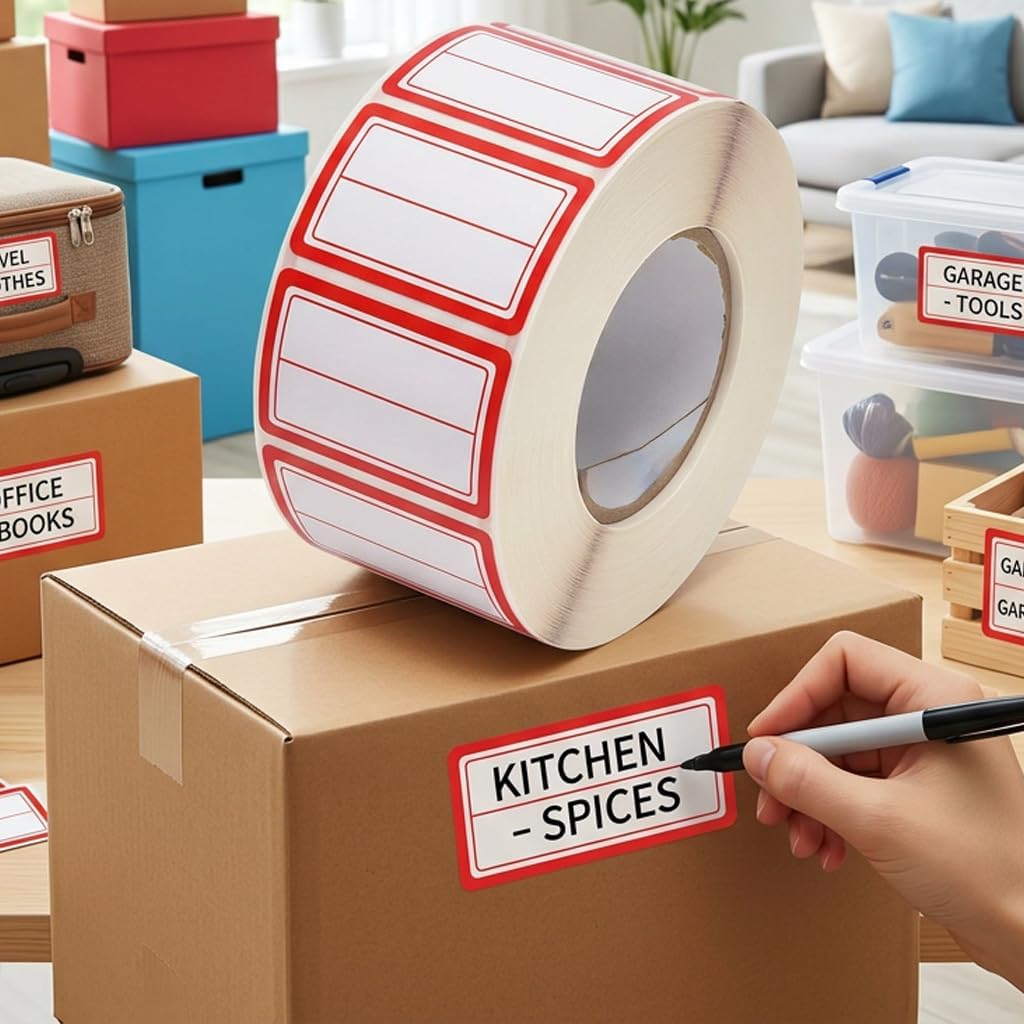 500Pcs Blue Freezer Labels, Waterproof Write-On Stickers | 500Pcs labels; removable writable adhesive for jars, containers, meal prep, pantry storage, and freezer use.