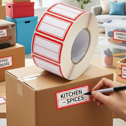 500Pcs Blue Freezer Labels, Waterproof Write-On Stickers | 500Pcs labels; removable writable adhesive for jars, containers, meal prep, pantry storage, and freezer use.