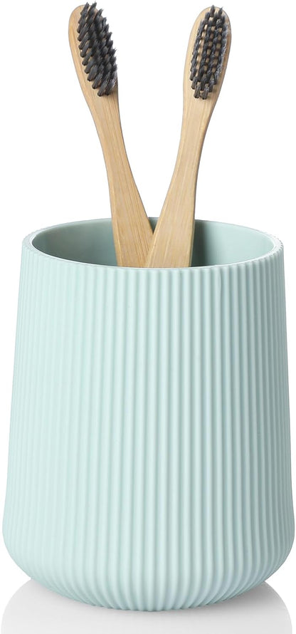 YAUKPH Black Striped Toothbrush Holder | for Electric Toothbrushes Bathroom Organizer Cup for Toothpaste Kids & Adults