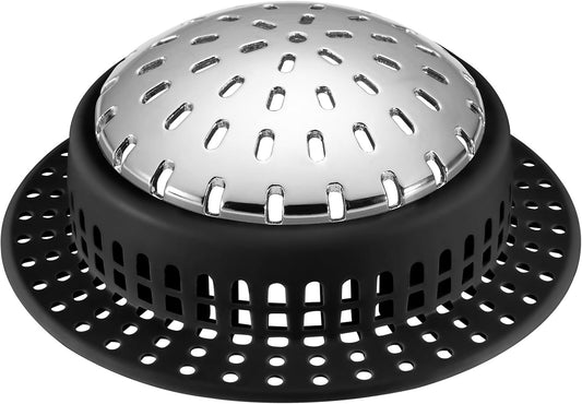 Aluvor Bathtub Drain Hair Catcher Shower Drain Cover Sink Drain Protector | Bathroom Sink & Bathtub Drain Strainer for Pop-Up & Regular Drains, grey