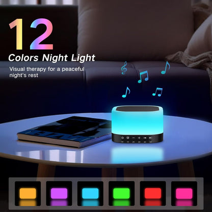 SleeZOO Sound Machine White Noise Machine with 25 Soothing Sounds 12 Colors Light with 10 Adjustable Levels 32 Adjustable Volumes 5 Timers Portable Sleep Machine for Adults Kids Baby (Wood)