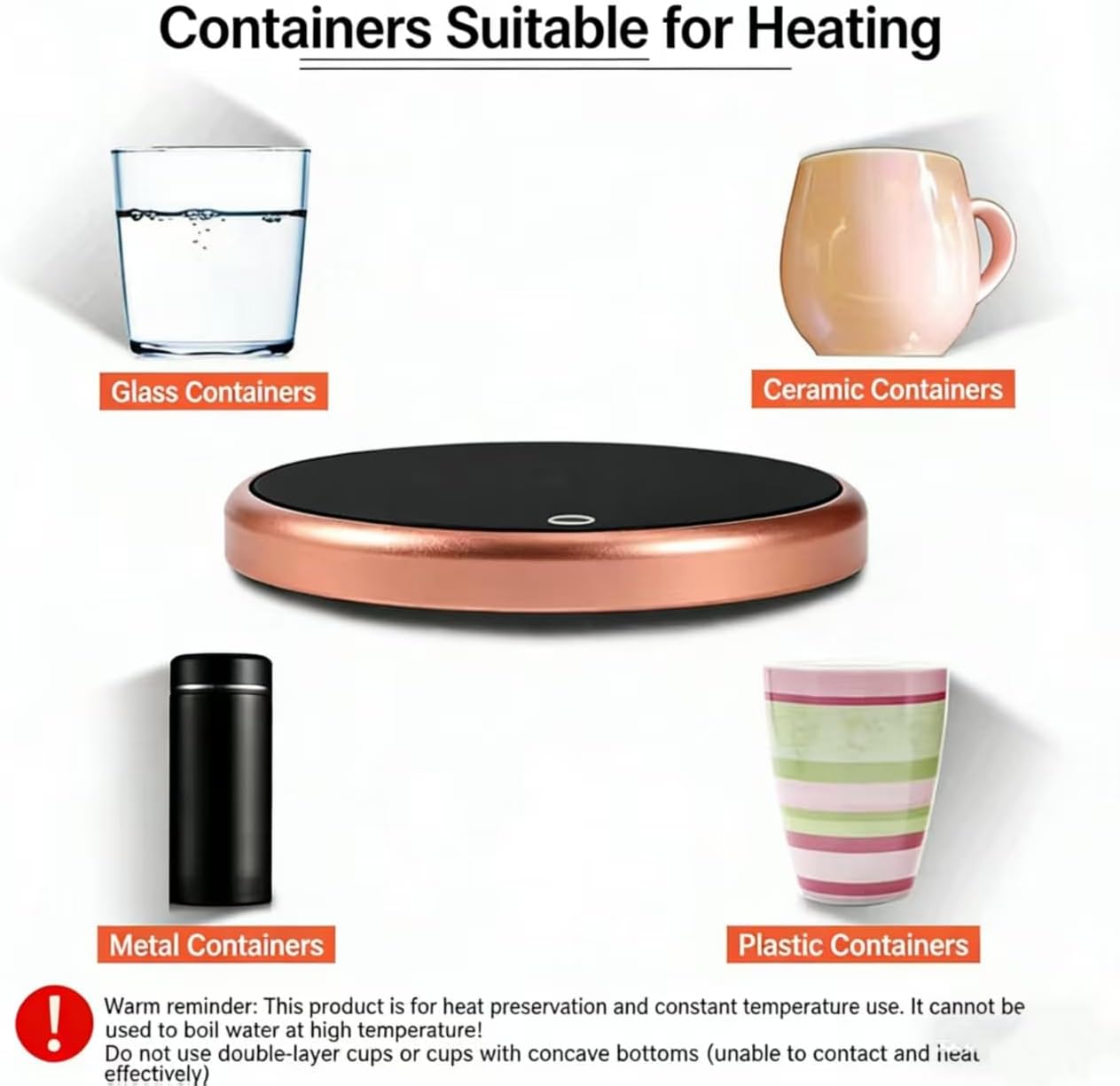 Coffee Mug Warmer, Auto-Shutoff Cup Warmer for Home Office Desk Use, Electric Beverage Warmer Heating Plate（Black ）