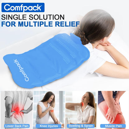 Comfpack Soft Ice Packs for Injuries Reusable, Double Side Hot Cold Therapy