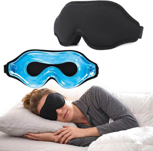 3D Sleep Mask for Side Sleepers, Cooling Gel Eye Mask for Sleeping, Zero Pressure Blackout Night Blindfold, Adjustable Strap for Men Women Travel