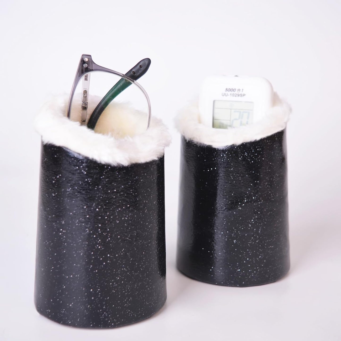 Baitaihem 2 Pack Plush Lined Eyeglasses Holder Stand Protective Glasses Holder For Desks Or Nightstands