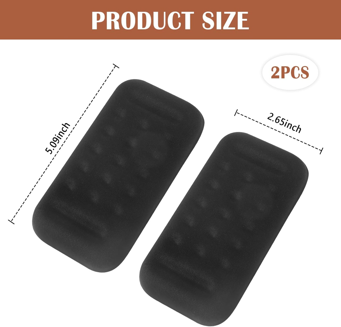 2PCS Car Arm Rest Elbow Pads,Comfortable Car Arm Rest Cushion with Memory Foam Pad for Arm Support,Universal Car Door Armrest Pad Car Interior Accessories (Black)