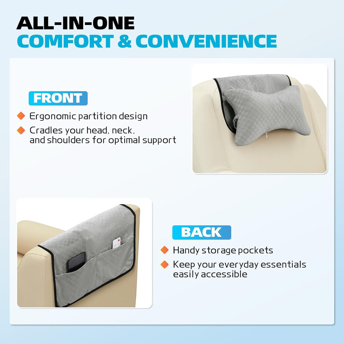Recliner Head Pillow for Neck, Recliner Pillow for Headrest, Sofa, Chair