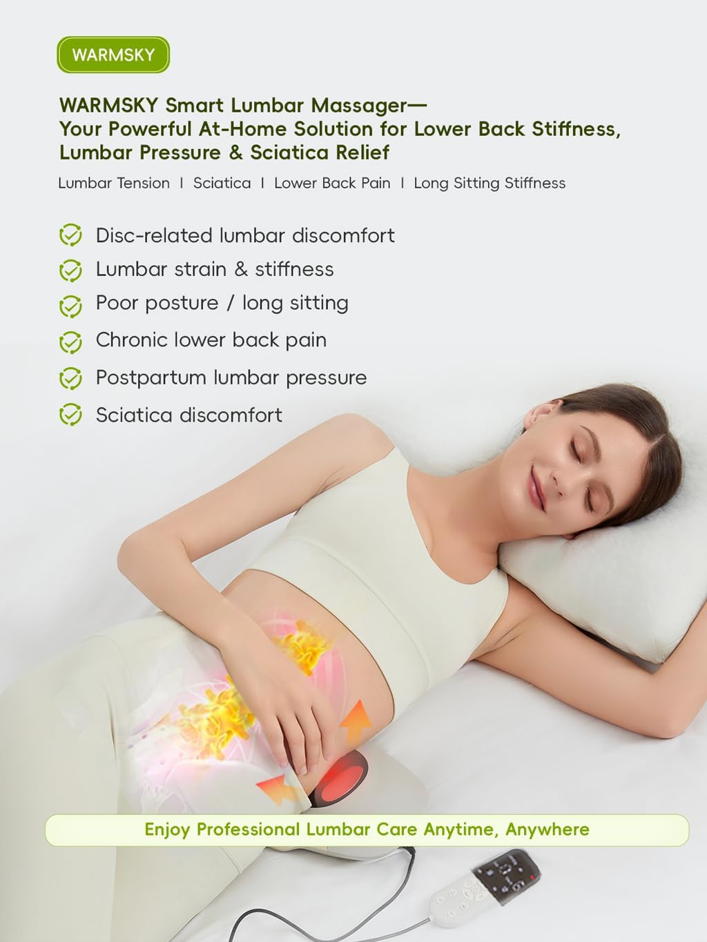 Smart Lower Back Massager with Air Traction