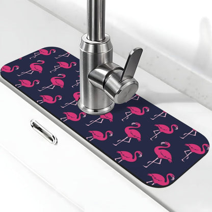 Wildflowers Floral Flower Kitchen Sink Splash Guard Faucet Mat Super Absorbent Fast Drying Mat Sink Gadgets-Fast Drying Pad Sink Mat For Kitchen Bathroom (15" X 5.5" )