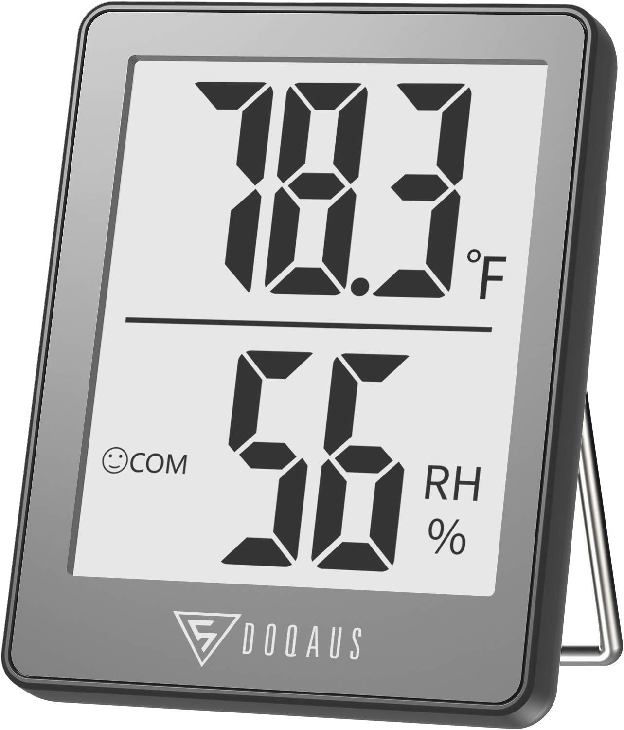 DOQAUS Digital Hygrometer Indoor Thermometer Humidity Meter, Black | Mini Room Thermometer, 5s Fast Refresh, Accurate Temperature and Humidity Monitor for House, Baby Room, Greenhouse, Incubator