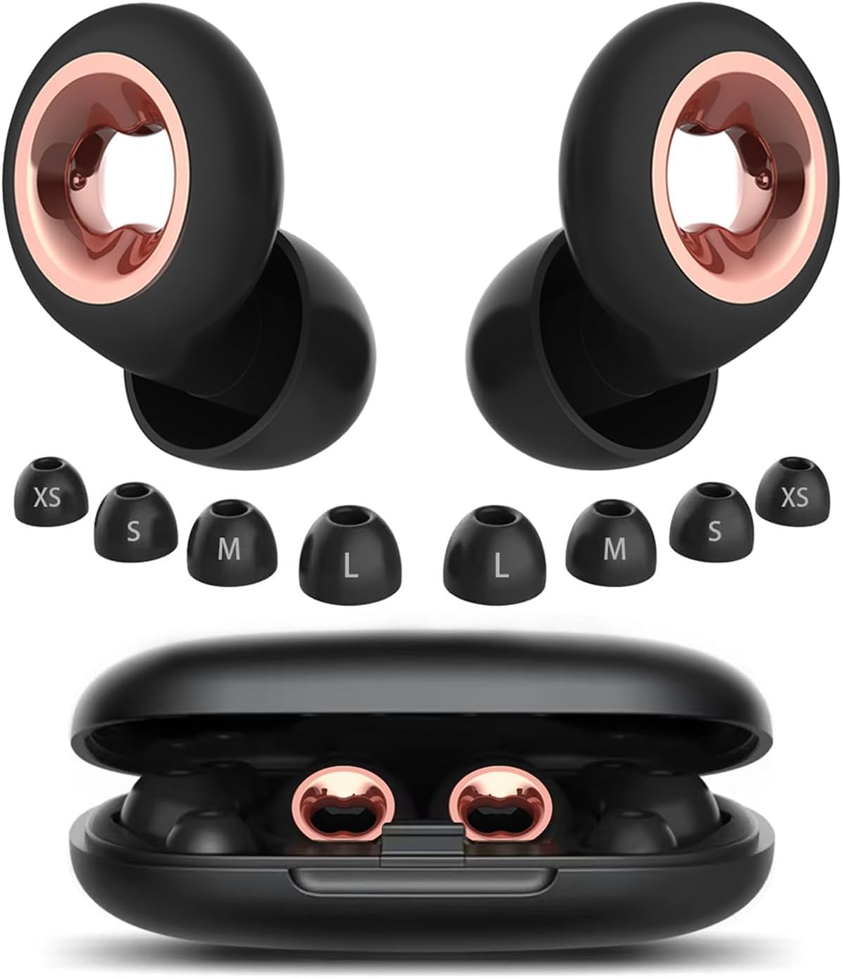 Ear Plugs Noise Cancelling for Sleeping: 45dB Earplugs with 8 Eartips & Ultra-Soft Silicone - Reusable Earbuds for Concerts, Travel, Snoring, Side Sleepers