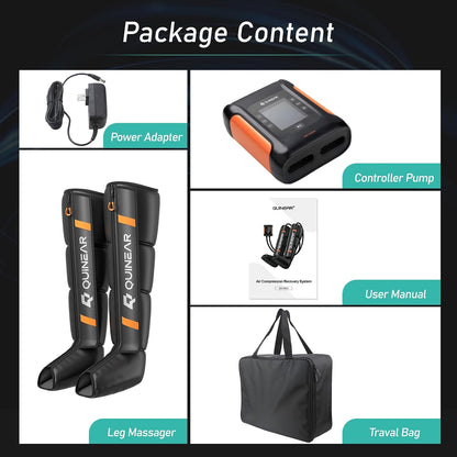 QUINEAR Professional Leg Recovery System, Cordless Air Compression Boots with Sequential Compression, Leg and Foot Massager, Fast Recovery Therapy for Athletes, FSA-HSA Eligible (Medium)