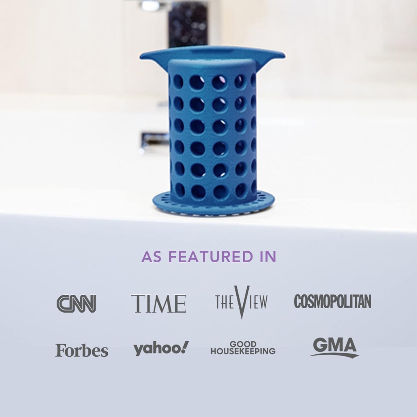 ShowerShroom the Revolutionary 2" Stand-Up Shower Stall Drain Protector Hair Catcher/Strainer, Blue