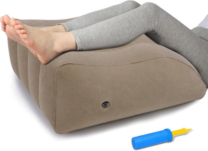 Inflatable Leg Elevation Pillow, Wedge Pillow for Sleeping, Portable Wedge Pillow, Improve Circulataion and Reduce Swelling, for Sleeping, Recovery, Pregnant (Grey)
