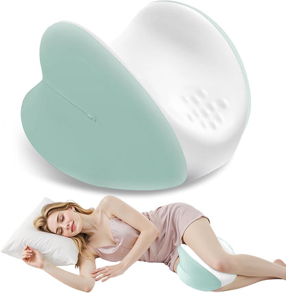 Knee Pillow for Side Sleepers, Leg Pillow with Cooling Cover, Memory Foam Body Pillow for Side Sleeping, Heart-Shape Cushion for Hip, Back & Sciatica Pain Relief, Grey
