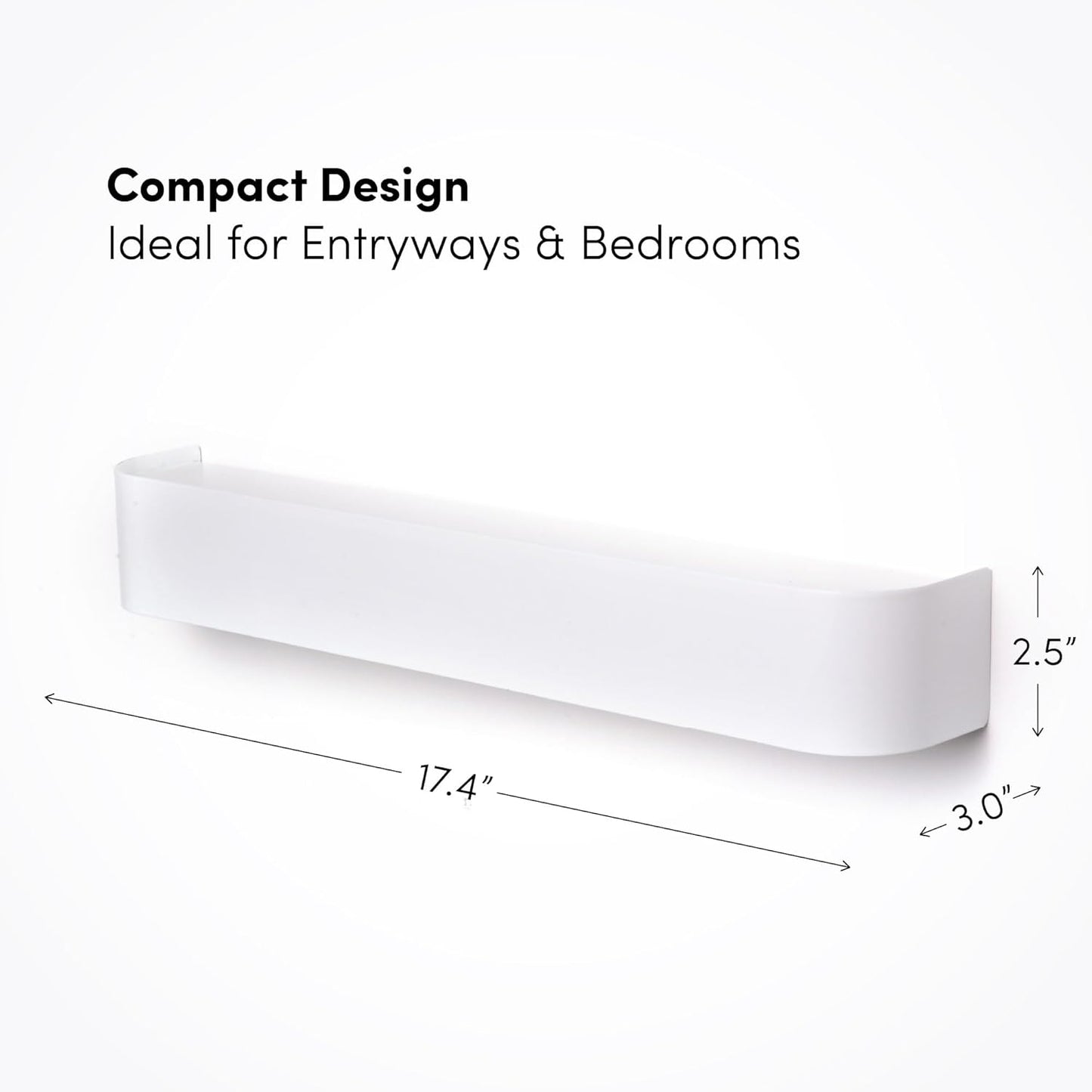 Modern Wall-Mounted Coat Rack with Shelf – Heavy-Duty Steel, 5 Sturdy Hooks, Powder-Coated Finish, Space-Saving Entryway Organizer with Mounting Hardware – Sleek & Minimalist Design (White)