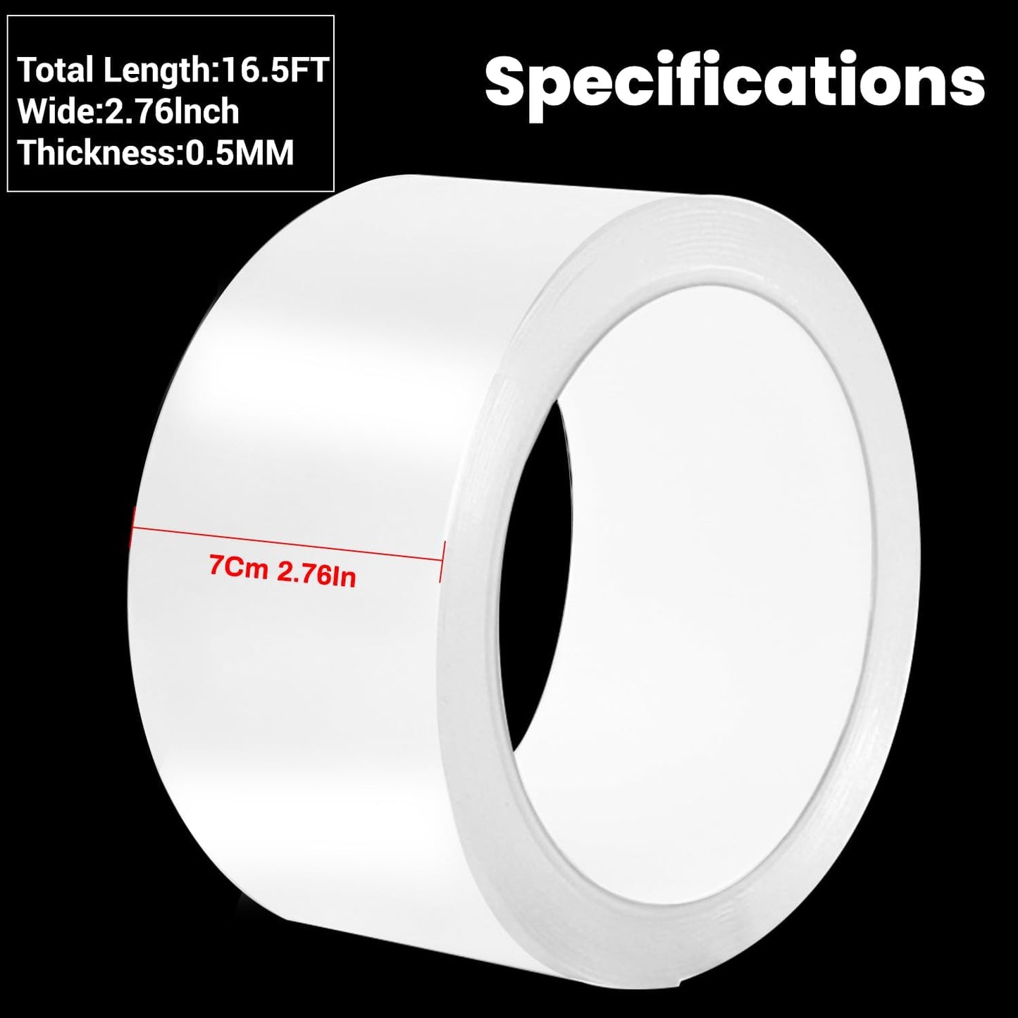 Qoqooice Transparent Window Weather Sealing Tape 2 Inch x 33 FT Weather Stripping Residue-Free Clear Window Insulation Tape for Doors Windows and Shower Glass Gaps