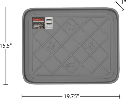 All-Weather Boot Tray - Water-Resistant Plastic Mud Pan, Pet Food Tray, and Outdoor or Indoor Shoe Mat for Entryway by Stalwart (Black)