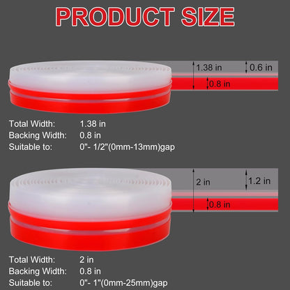 Benory T-Shaped Silicone Door Weather Stripping, Clear, 1.38" W x 20 ft | T-shaped design helps the seal stay in place on door frames while reducing drafts, energy loss, and outside noise