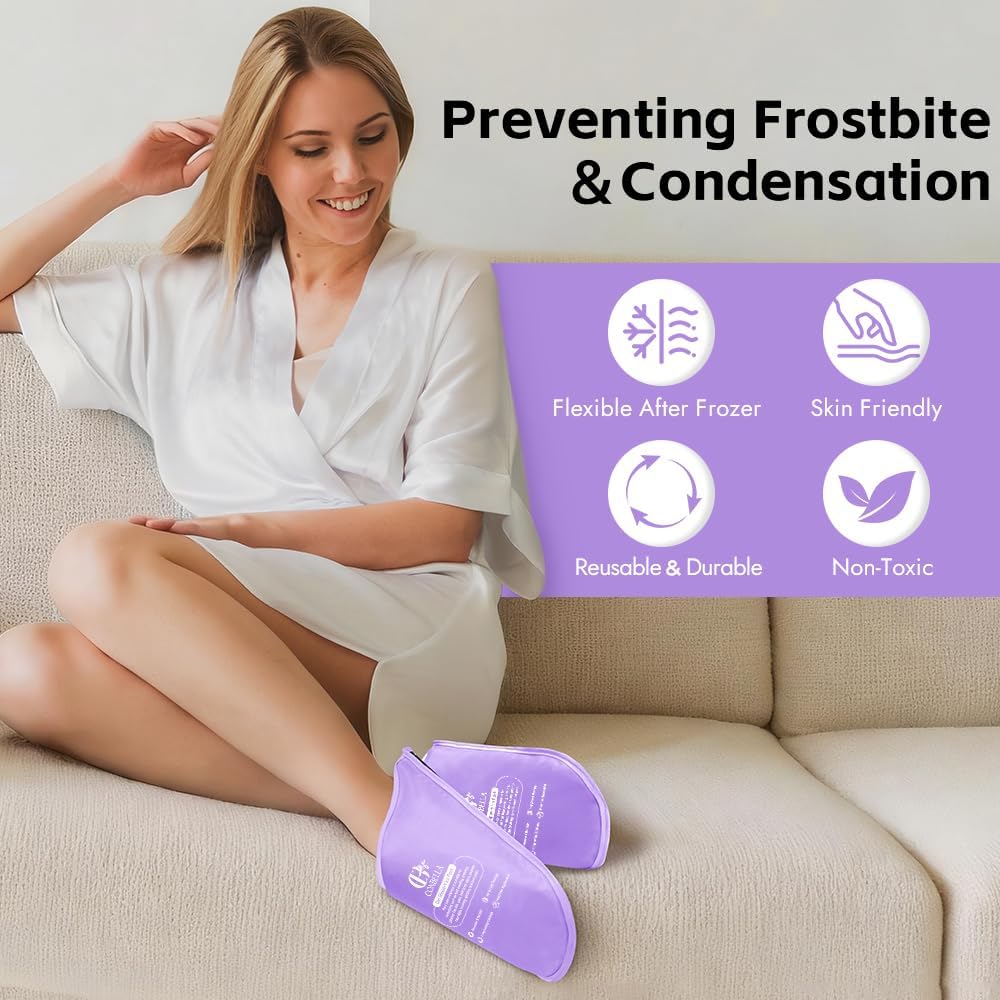Gel Ice Pack Slippers for Foot Pain Relief, 1 Pair, Blue