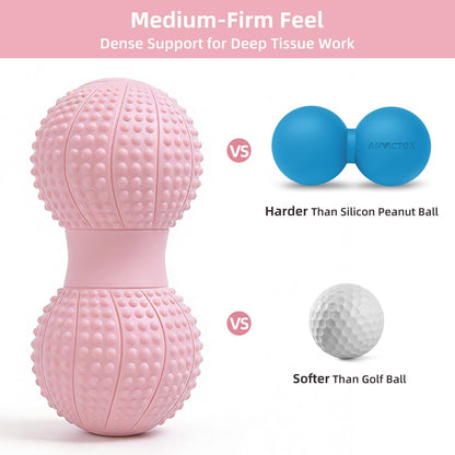 8 Inch Large Peanut Massage Ball Roller for Large Muscle Groups, Deep Tissue Double Massage Ball for Neck,Back,Leg,Low Back,Peanut Myofascia Release Ball for Muscle Knots&Physical Therapy