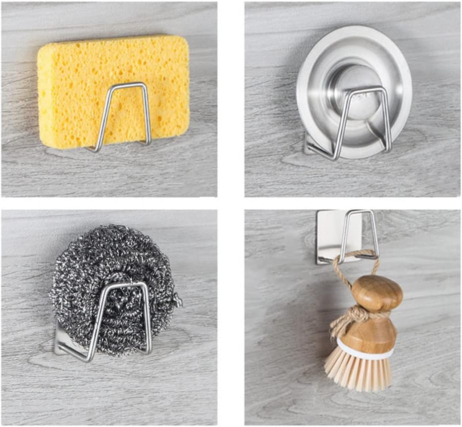 Pot Lid Holder, 2 Pairs of Wall Mount Pot Lid Organizer,304 Stainless Steel Self Adhesive Cabinet Door Pot Lid Holder Rack for Kitchen Wall Mount,Freely Adjustable Length