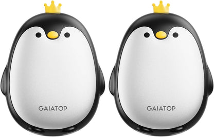 Gaiatop Magnetic Hand Warmers Rechargeable 2 Pack, Pocket Penguin | 3 Heat Levels, Reusable Portable Electric Heater for Travel Camping Hunting Golf, Stocking Stuffers Cute Gifts for Women Men