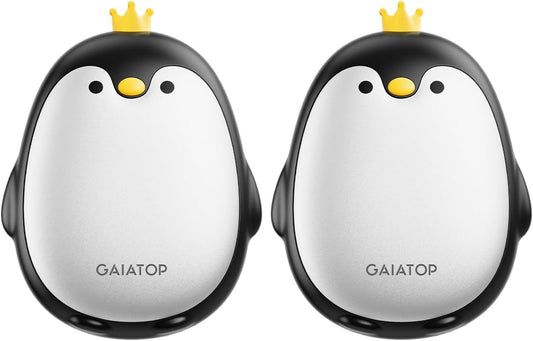 Gaiatop Magnetic Hand Warmers Rechargeable 2 Pack, Pocket Penguin | 3 Heat Levels, Reusable Portable Electric Heater for Travel Camping Hunting Golf, Stocking Stuffers Cute Gifts for Women Men