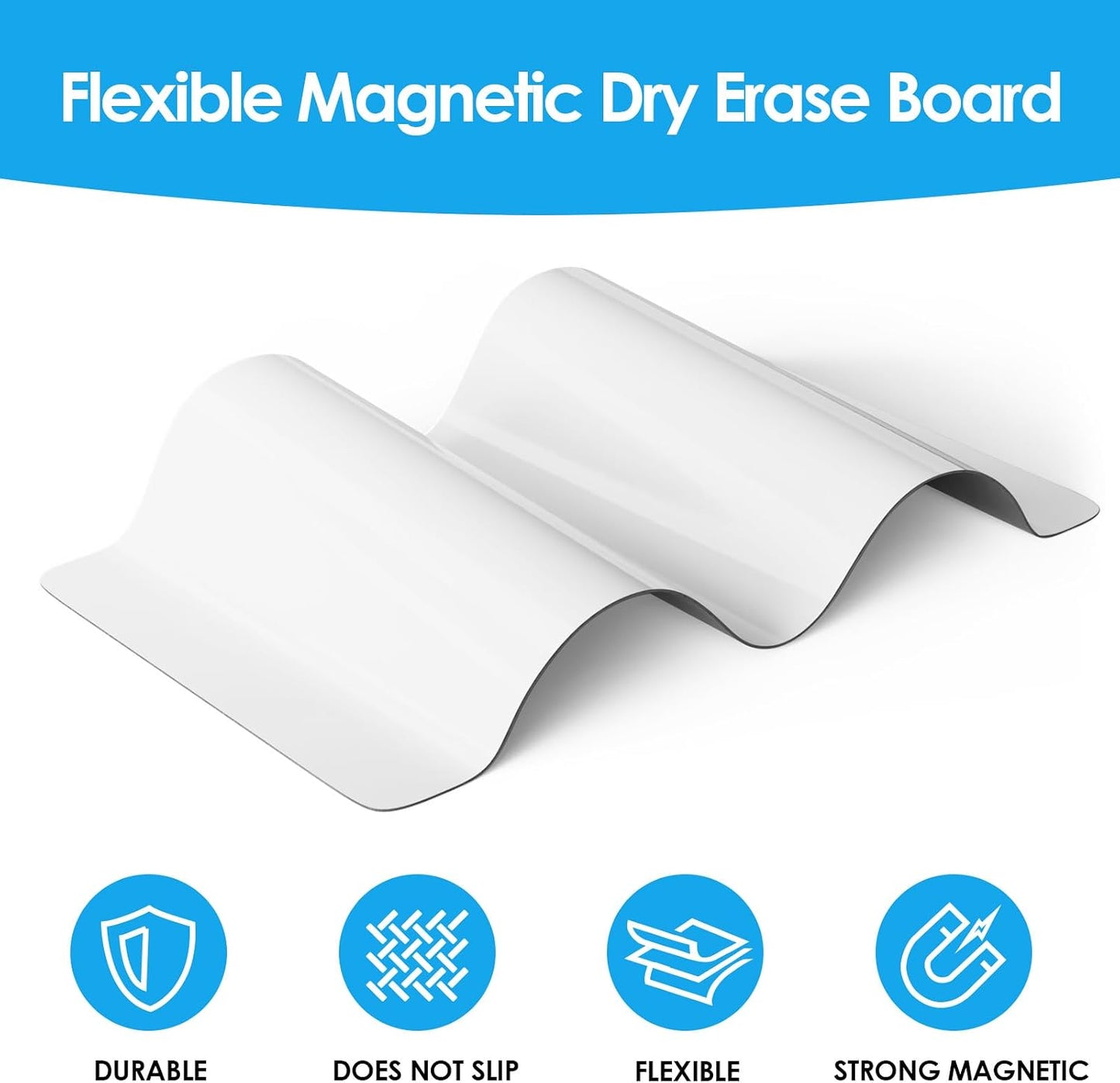 MaxGear Magnetic Dry Erase Board for Fridge, 12 x 8 Inch, Markers Included | Strong Magnetic Backing, Stain Resistant Surface, Easy to Write and Erase, Ideal For To-do Lists, Includes 3 Markers 1 Erase