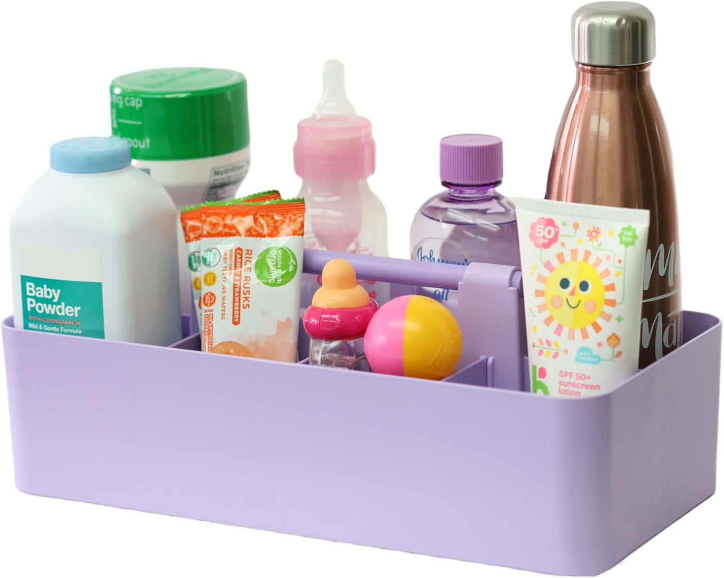 Portable Caddy American Made, DIY Dividers, 8 Compartments, Supply Organizer, Portable Tote Basket with Handle Storage Organizer Bathroom, Office, Crafts, or School Supplies