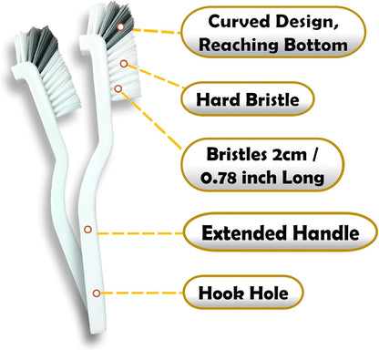 Betanull Crevice Cleaning Brush Set, Multi-Purpose Hard Bristle Brushes | for Deep Cleaning Kitchen, Bathroom, Grout, Sink, Cup, Teapot, Bottle, Blender, Corners, Tight Spaces & More