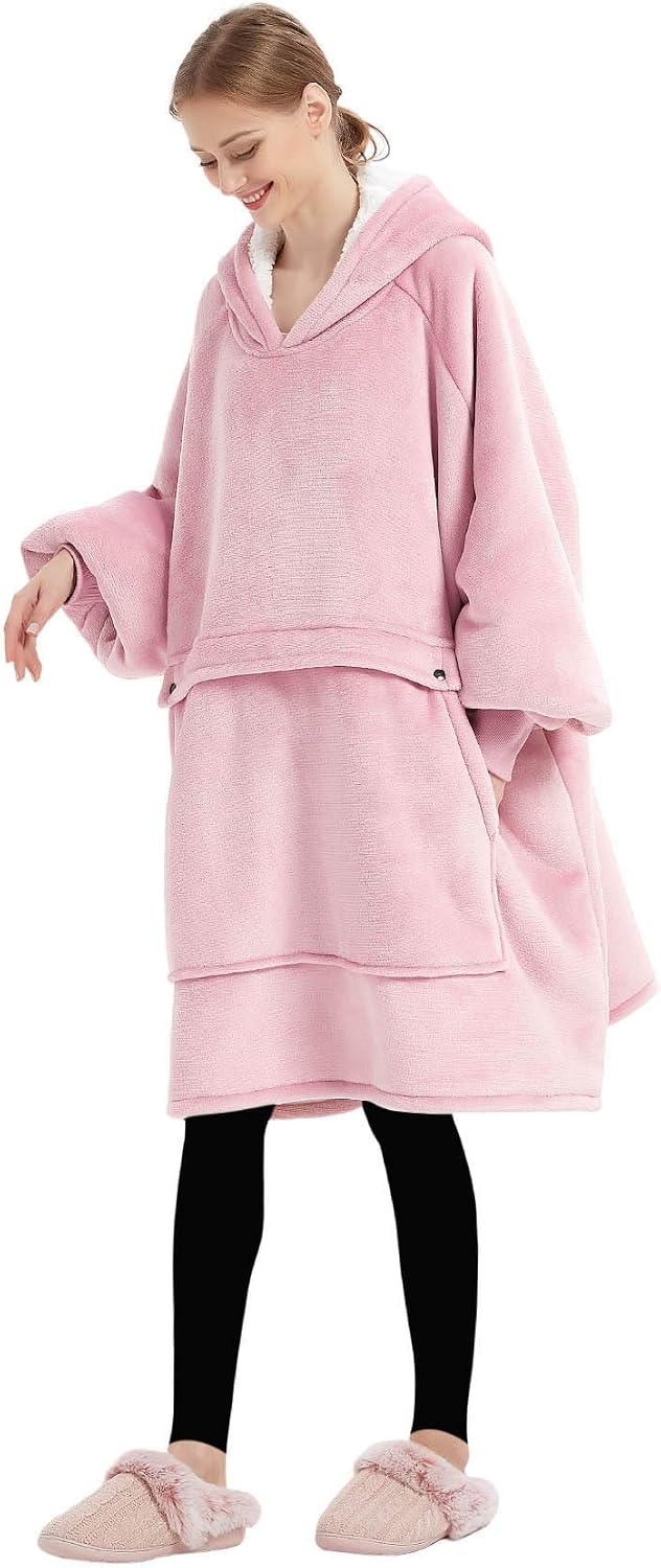 Wearable Blanket Hoodie for Adults With Pocket Strawberry Hoodie | Sherpa, Fuzzy Blanket Hoodie, Oversized Sweatshirt Blanket, Kangaroo Pouch, Cute Birthday Gifts for Sister, Cute Stuff