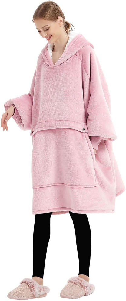 Wearable Blanket Hoodie for Adults With Pocket Strawberry Hoodie | Sherpa, Fuzzy Blanket Hoodie, Oversized Sweatshirt Blanket, Kangaroo Pouch, Cute Birthday Gifts for Sister, Cute Stuff