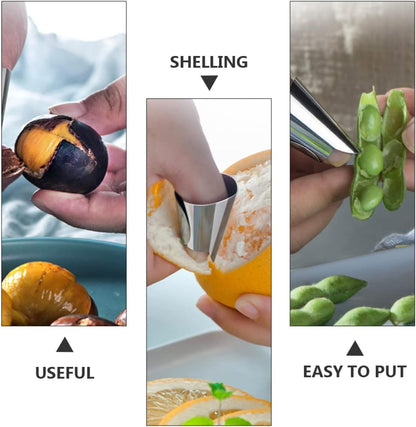 Hemoton 60pcs Stainless Steel Finger Nail Guards for Cutting and Peeling Vegetables Kitchen Tools for Protecting Nails While Cooking Easy to Use and Clean