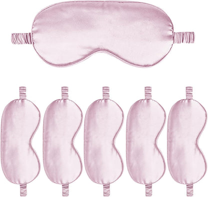 6PACK Silk Sleep Mask Satin Eye Masks Blackout Silky Eyeshade Cover Soft Blindfold Eyeshades for Women Sleeping Travel Gift