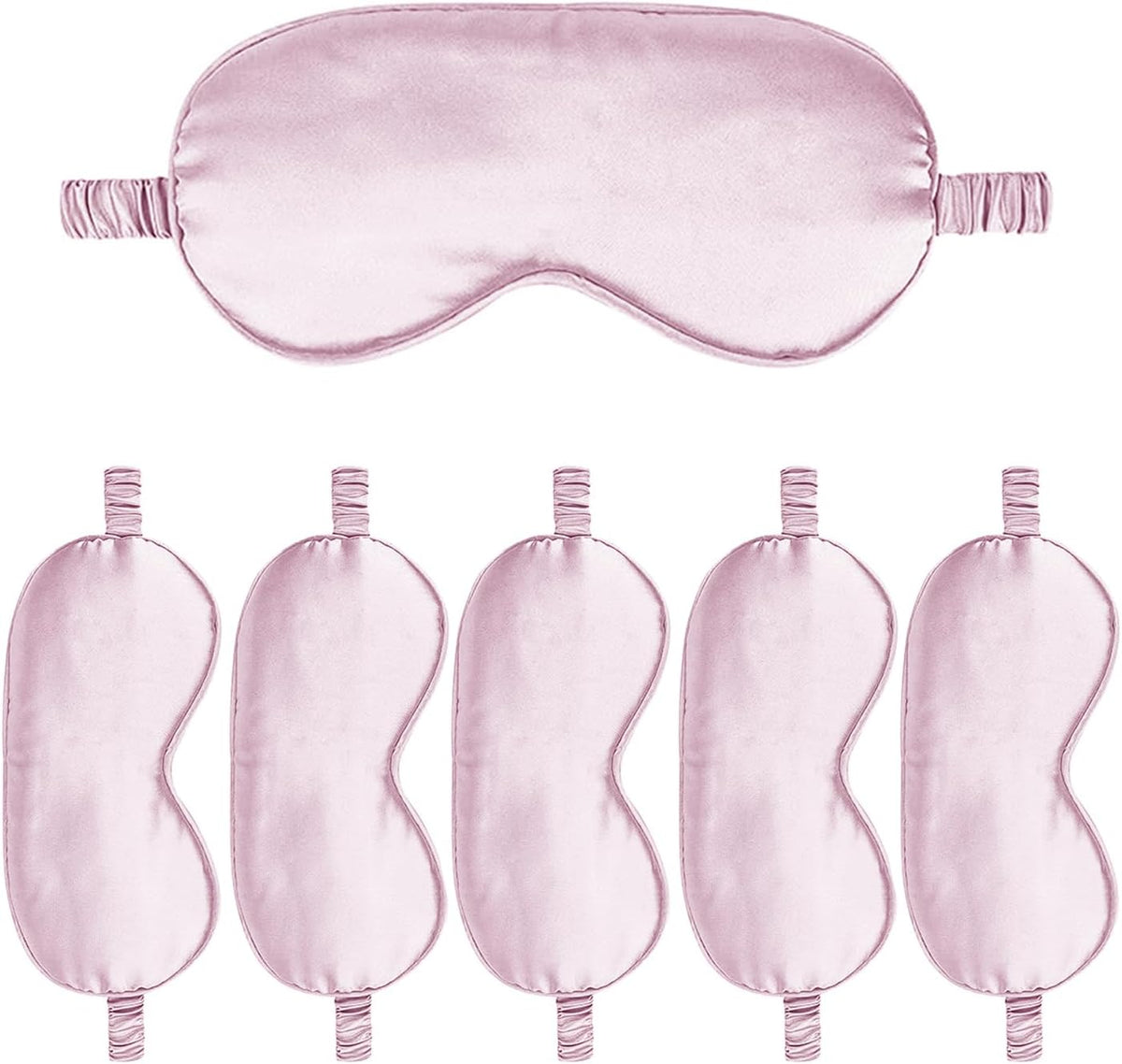 6PACK Silk Sleep Mask Satin Eye Masks Blackout Silky Eyeshade Cover Soft Blindfold Eyeshades for Women Sleeping Travel Gift