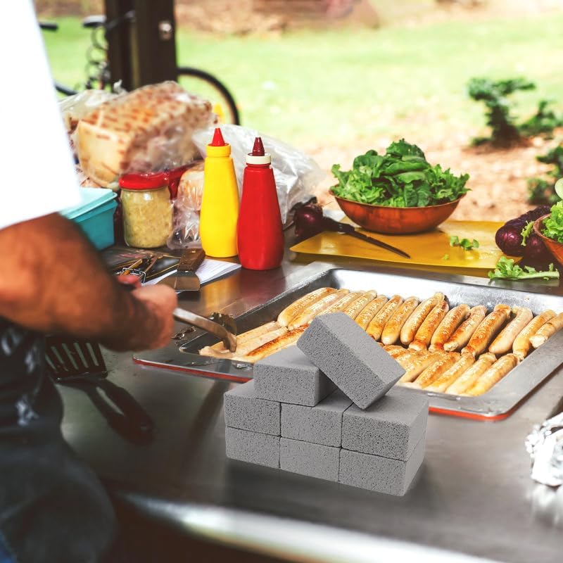 Magic Blackstone Griddle Scraper，4 Pack Gray Stone Cleaning Block Clean Brick for Grill, Removing Stains BBQ，Pool, Racks, Baking Steel, Oven, Flat Top Cookers, Utensils, Exfoliation Dead Skin, Toilet