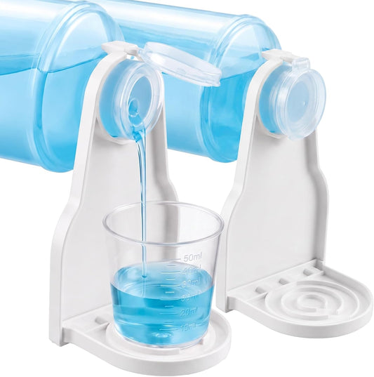 2 Pack Laundry Detergent Dispenser Cup Holder Drip Catcher | Organizer Firmly Holds on Bottle Spouts for No More Leaks or Mess in Laundry Room Organization