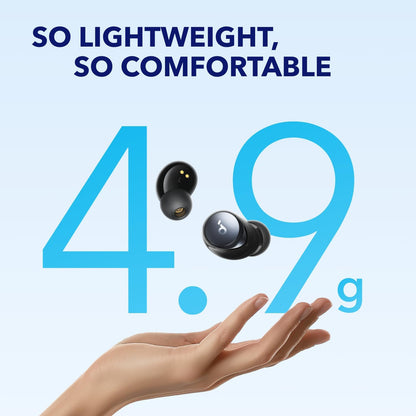 soundcore by Anker Space A40 Auto-Adjustable Active Noise Cancelling Wireless Earbuds, Reduce Noise by Up to 98%, 50H Playtime, Hi-Res Sound, Comfortable Fit, App Customization, Wireless Charge (Blue) | Reduce Noise by Up to 98%, Ultra Long 50H Playtime,