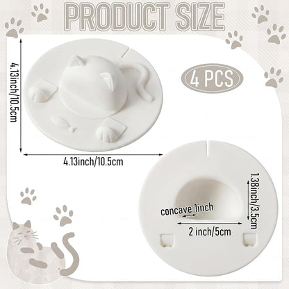 4 Pcs Tea Bag Squeezer 4 Inch Silicone Tea Bag Holder & Squeezer Dishwasher Safe Purple Cute Cat-shaped Cup Silicone Lids Warm Cover Supplies