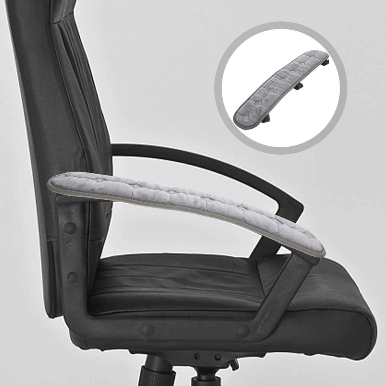 Angoily Office Chair Armrest Covers, 2Pcs Office Removable Arm Rest Covering, Gaming Computer Elastic Chair Armrest Desk Comfy Seat Hand Rest Protector for Home and Work Replacement (Grey)