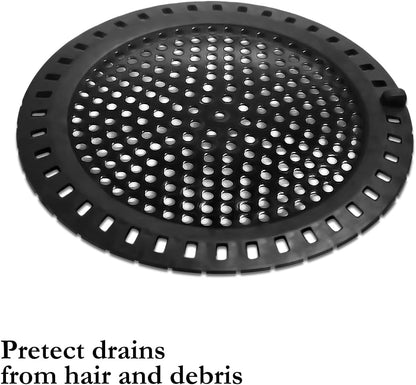 Huntonry Drain Hair Catcher, Shower Hair Drain Catcher, Shower Drain Cover, Bathtub Drain Strainer, Tub Hair Catcher, Bathroom Sink Strainer Hair Trap Filter, Bathroom Drain Defender, Flat, Round